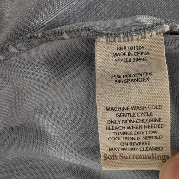 Soft Surroundings Light Blue Gray Velvet Boyfriend Button Up Tunic Top - Picture 7 of 7